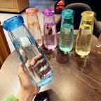 Durable soda lime glass bottle featuring a BPA-free plastic lid