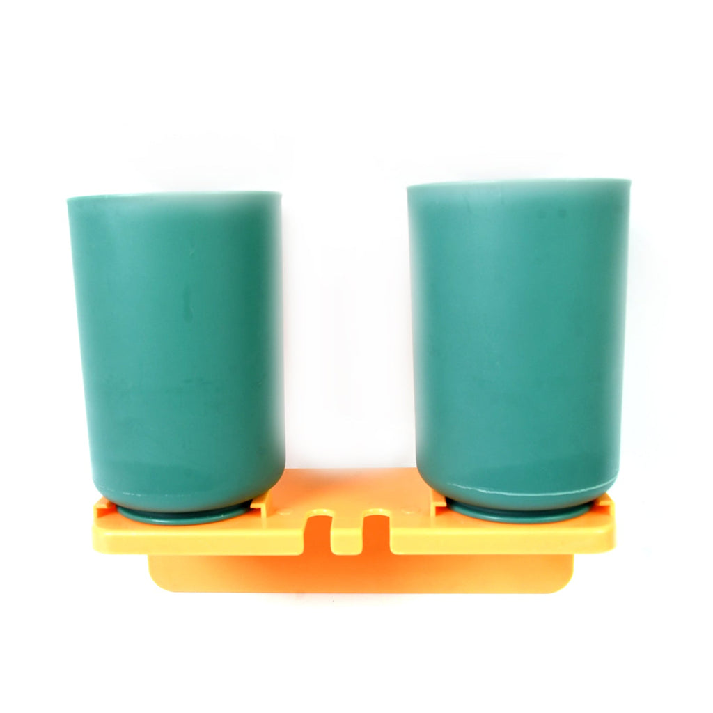 Detail of the strong self-adhesive backing for easy, drill-free installation of the toothbrush holder.