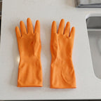 Waterproof orange gloves for daily household chores