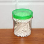 Tulips 100-piece pack of hygienic paper-stick cotton swabs with branding.