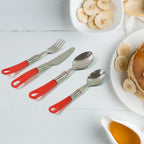 TitanVault 26-piece luxury cutlery set arranged neatly on a dining table, showcasing its premium appeal.