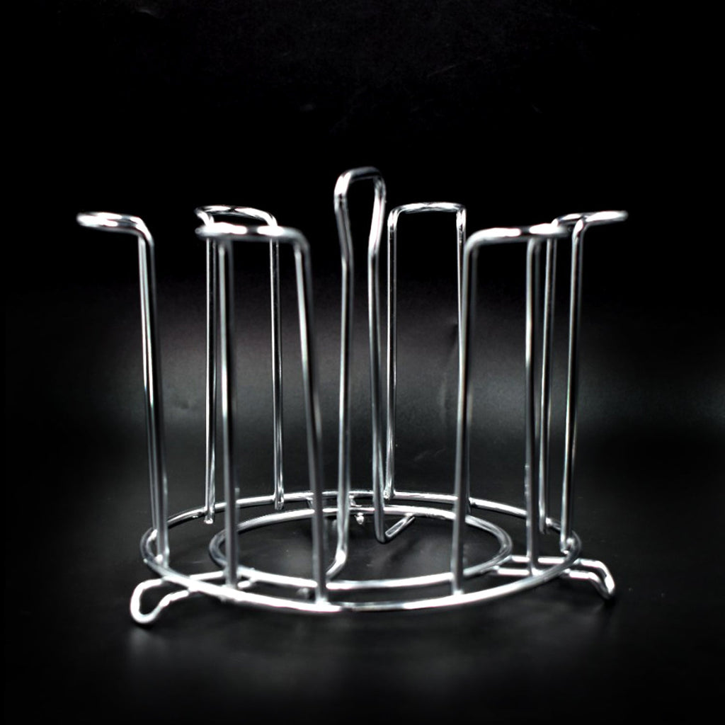 Durable glassware rack designed for safe and accessible storage.