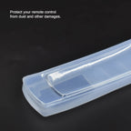 Flexible transparent remote pouch cover providing easy access to all buttons.