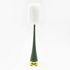 Silicone bottle cleaning brush showcasing its ability to clean different cup shapes.
