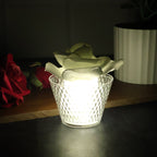 Romantic flame-free yellow light from rose shaped decorative LED candle