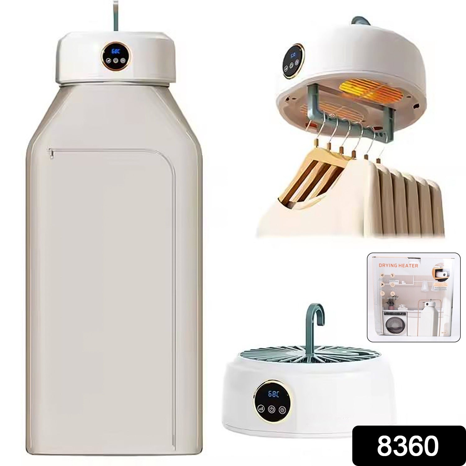 Low noise mini clothes dryer in use drying clothes efficiently