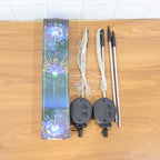 Festive outdoor setup showcasing solar warm white starburst garden lights