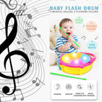 The Flash Drum Toy in action, providing interactive light and sound entertainment for babies.