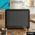 Plastic savings board showing clear money saving layout