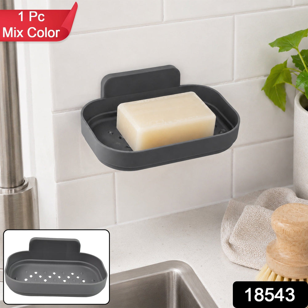 Kitchen Soap Dish, Self-Adhesive Wall Soap Holder for Sink and Basin (1 Pc)
