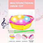 A toddler happily tapping on the durable Flash Drum Toy, enhancing motor skills.