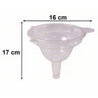 Size guide for kitchen funnel with measurements