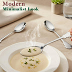 Elegant carved handle serving spoon for an elevated dining experience.