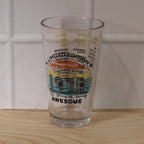 Everyday use of printed vintage trivia glass for drinks