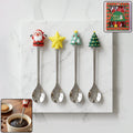 Golden cartoon spoon set 4pc with cute design and gift box