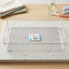 Handle detail of clear plastic storage box