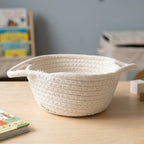 Close-up of cotton rope basket detail showing craftsmanship