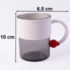 Detailed size guide for the transparent plastic coffee mug.