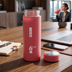 High-quality glass water bottle with silicone sleeve and leak-proof cap
