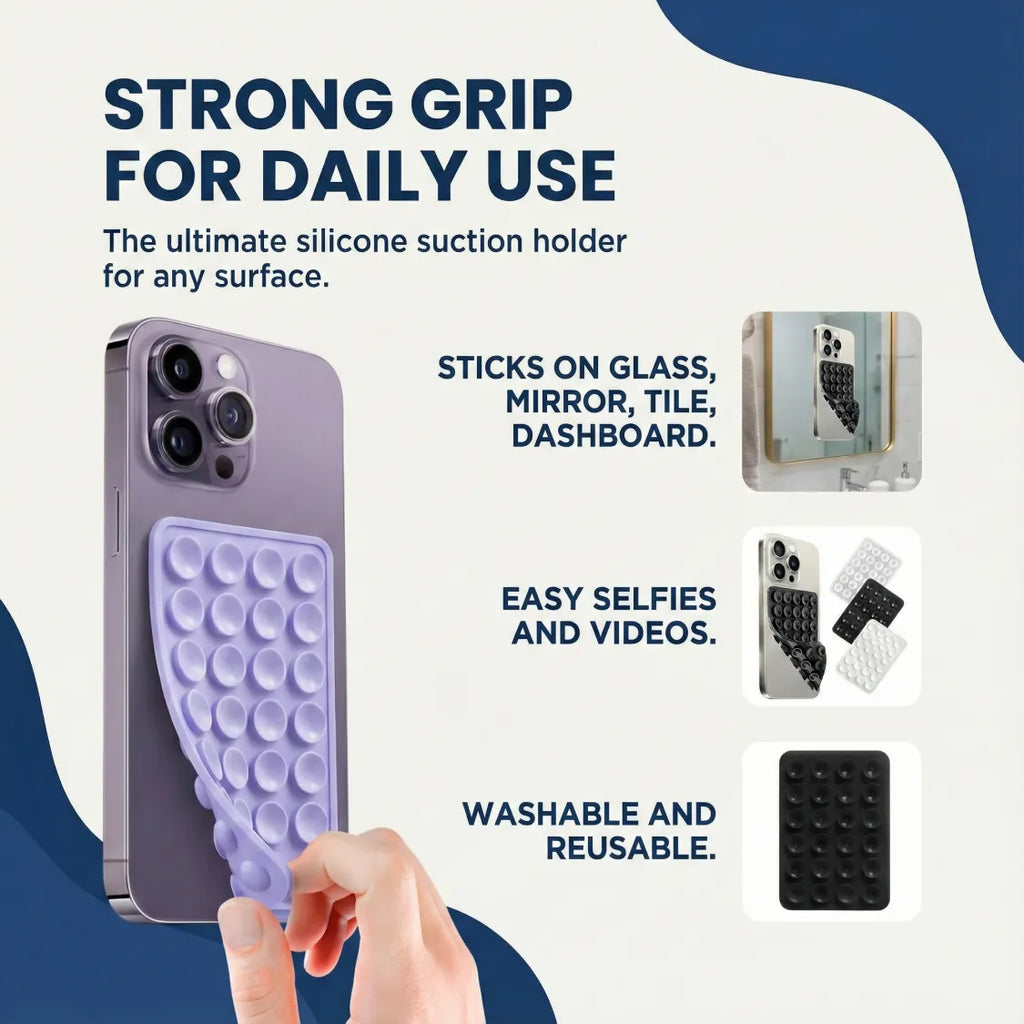 Clean main view of suction phone holder mount for hands-free use