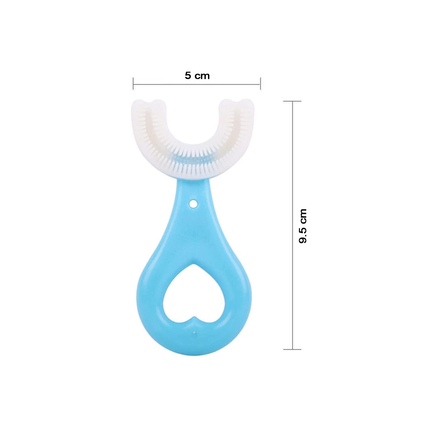 Close-up of the soft bristles on a kids toothbrush for delicate gums.