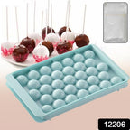 Round ice balls effortlessly releasing from the flexible base of the ice cube tray.