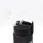 Side view of the 900ml BPA-free motivational water bottle, highlighting its slim profile.