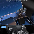 Top view of car charger adapter with LED voltage display