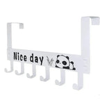 White over door hook hanger rack with 6 heavy-duty carbon steel hooks