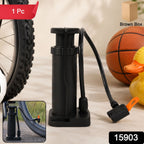 Mini foot pedal air pump in retail packaging, compact and portable