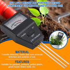 Feature view of 3 needle probe soil meter for indoor and outdoor use