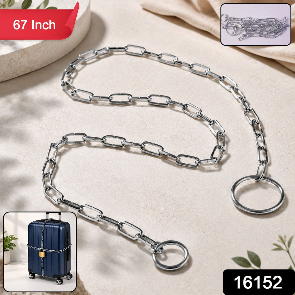 Steel luggage lock chain pack showing rust-resistant silver finish