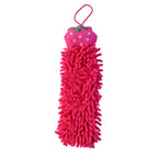 Microfiber chenille hanging hand towel isolated on white background