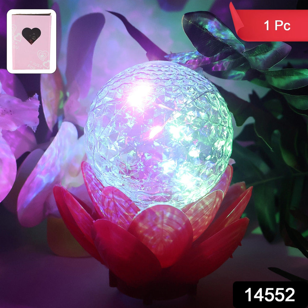 Color changing LED night lamp shaped as crystal lotus decorative light