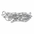 Dog chain leash on white background showing length and material