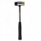 Rubber mallet hammer with steel handle and impact-resistant finish