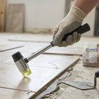 Rubber hammer with steel handle and non-slip grip for furniture assembly