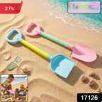 Bright plastic sand shovel and scoop toys for kids' sand play at the beach