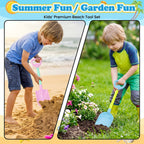 Children using lightweight plastic sand tools in outdoor setting