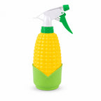 Bright yellow corn-shaped trigger spray bottle on a white background.