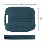 Dimensions and compact design of the home tool kit carry case.