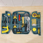 Yellow and sturdy carry case of Home Tool Kit, ready for storage.