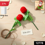 Open flower-shaped artificial rose ring box revealing cushioned ring holder in a romantic jewelry gift
