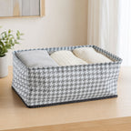 Foldable storage box for clothes and toys in stylish fabric