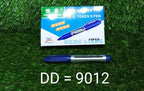 Pack of 10 blue permanent markers, ideal for students and teachers.