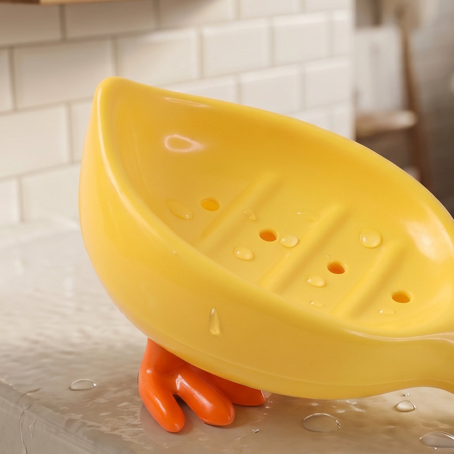 Decorative duck soap dish for children’s bathroom