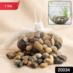 Pack of smooth, mixed color river pebbles for aquariums, vases, and outdoor use