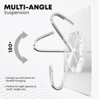 Simple peel-and-stick installation steps for the stainless steel adhesive hook.