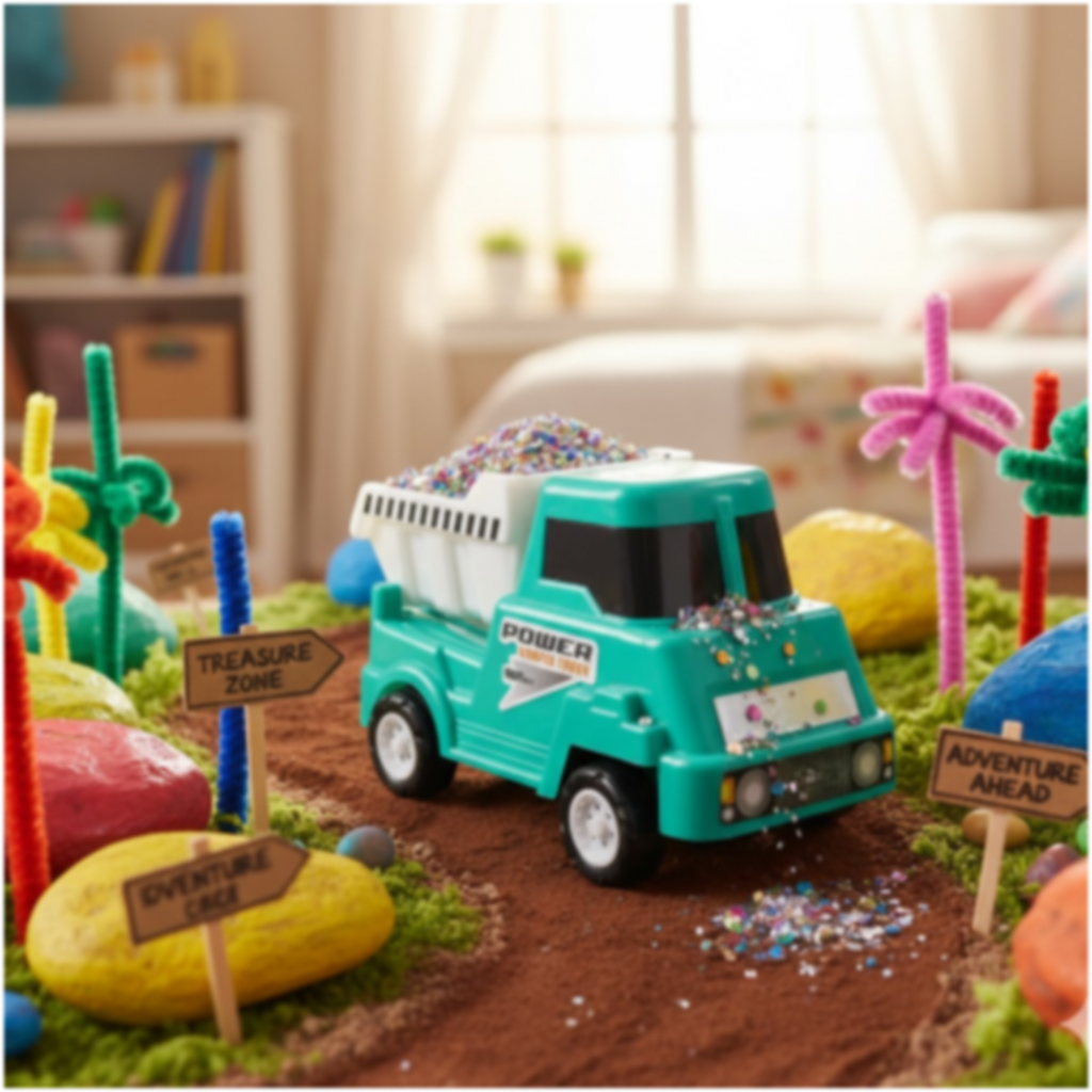 Kids play dumper truck designed for easy handling and friction power