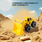 Side angle of Funwoods friction-powered front loader toy